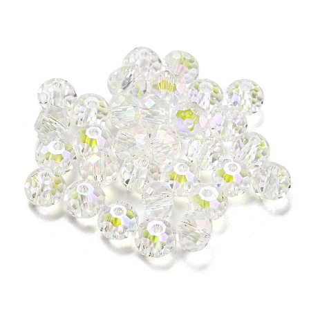 Transparent Electroplate Glass Beads GLAA-L046-02G-1