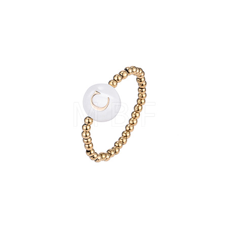 304 Stainless Steel and Shell Finger Rings WG7EF54-03-1