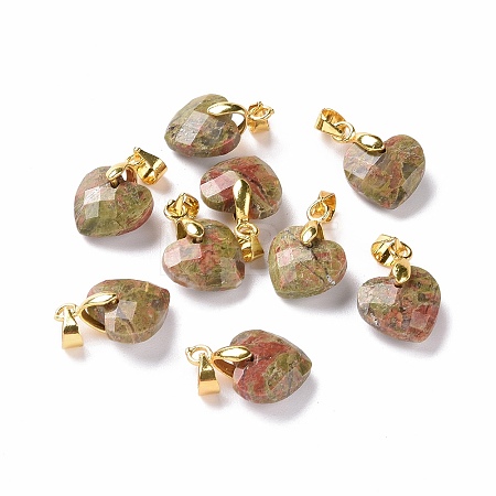 Natural Unakite Pendants G-C023-07E-1
