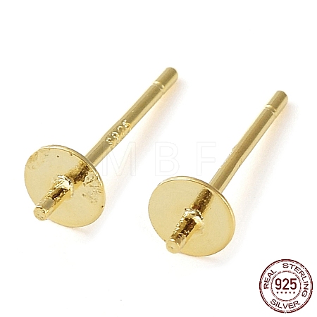 925 Sterling Silver Stud Earring Findings STER-E068-01A-G-1