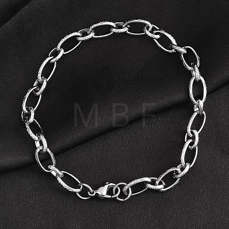 Tarnish Resistant Fashionable 304 Stainless Steel Engraved Vine Mother-son Chain Bracelets STAS-A028-B101P-1