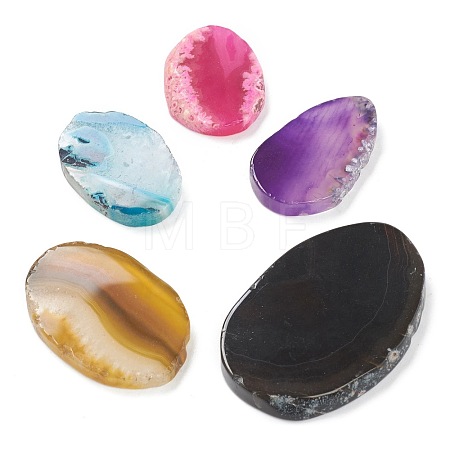 Rough Raw Natural Dyed & Heated Agate Slices Cabochons G-H245-09-1