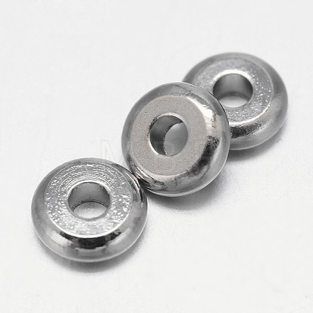 Flat Round Brass Spacer Beads LS-KK-E738-65A-P-1