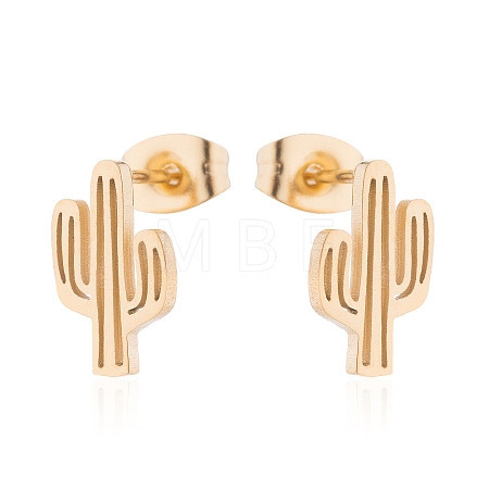 304 Stainless Steel Sweet Cactus Earrings for Girls - Boho Chic Forest Style Fashion Jewelry ST7251382-1