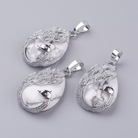 Natural Howlite Pendants G-E442-04V-1