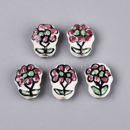 Handmade Porcelain Ceramic Beads PORC-Q005-08C-1