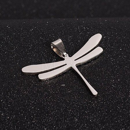 Tarnish Resistant Boy Jewelry Original Color 201 Stainless Steel Dragonfly Pendants STAS-I032-210-1