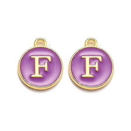 Golden Plated Alloy Enamel Charms LS-ENAM-Q437-12F-1