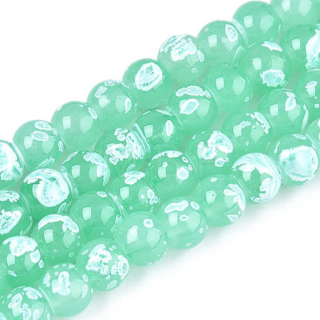 Baking Paint Glass Beads Strands DGLA-N015-6mm-07-1