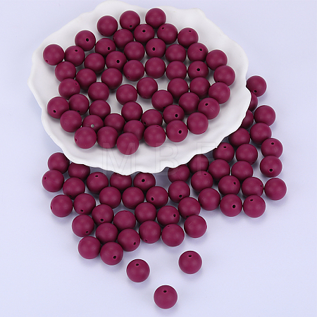Round Silicone Focal Beads SI-JX0046A-24-1
