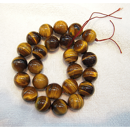 Round Tiger Eye Beads Strands X-Z0RQT011-1