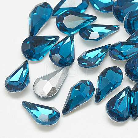 Pointed Back Glass Rhinestone Cabochons RGLA-T082-6x10mm-14-1