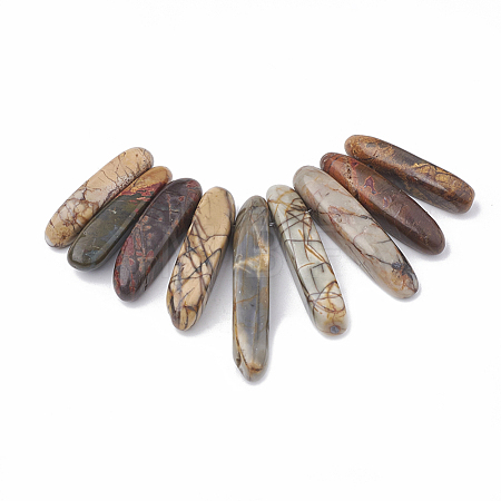 Natural Picasso Stone/Picasso Jasper Beads Strands G-S325-004-1
