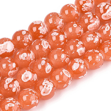 Baking Paint Glass Beads Strands DGLA-N015-10mm-04-1