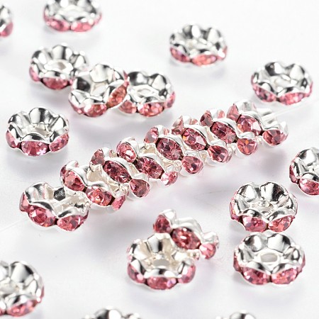 Brass Grade A Rhinestone Spacer Beads RSB030NF-07-1