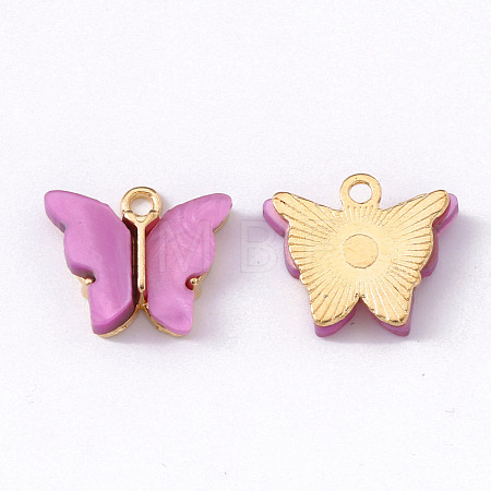 Alloy Acrylic Pendants ENAM-R136-01E-1