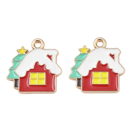 Christmas Alloy Enamel Pendants FIND-I067-02KCG-10-1