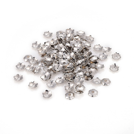 6-Petal Iron Bead Caps X-IFIN-F152-02P-1