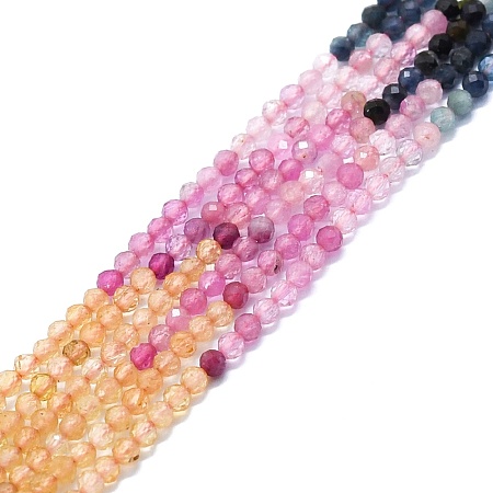 Natural Multicolor Tourmaline Beads Strands G-P457-A01-14F-1