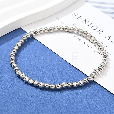 Brass Beaded Stretch Bracelets for Men Women BJEW-G736-04P-1