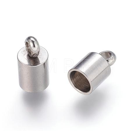 304 Stainless Steel Cord Ends Glue in Barrel End Caps STAS-P162-11-4mm-1