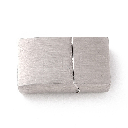 Tarnish Resistant 304 Stainless Steel Rectangle Magnetic Clasps with Glue-in Ends X-STAS-E089-42P-A-1