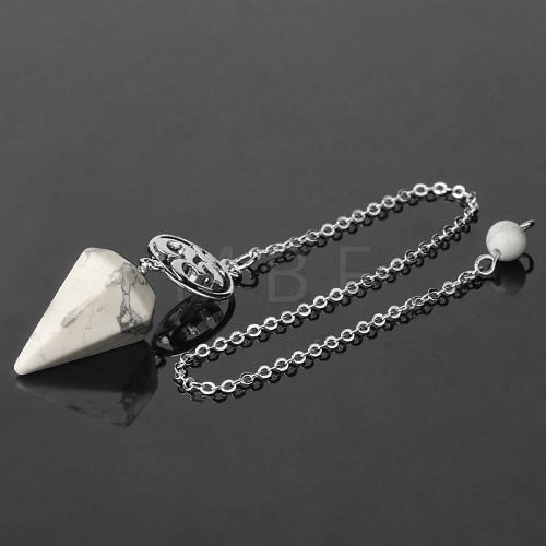 Natural Howlite Dowsing Pendulum Big Pendants PW-WG0D6A7-06-1