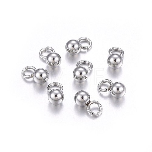 Tarnish Resistant 304 Stainless Steel Sphere Charms STAS-O107-04P-B-1