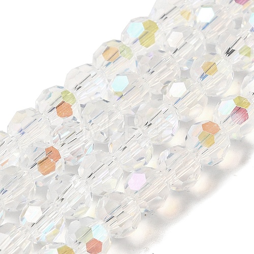 Electroplate Transparent Glass Beads Strands EGLA-A035-T6mm-L19-1