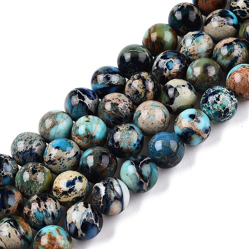 Natural Imperial Jasper Beads Strands G-N342-63D-1