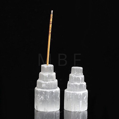 Natural Selenite Tower Incense Burners PW-WG92955-01-1