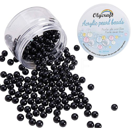 Olycraft Eco-Friendly Plastic Imitation Pearl Beads MACR-OC0001-04-1