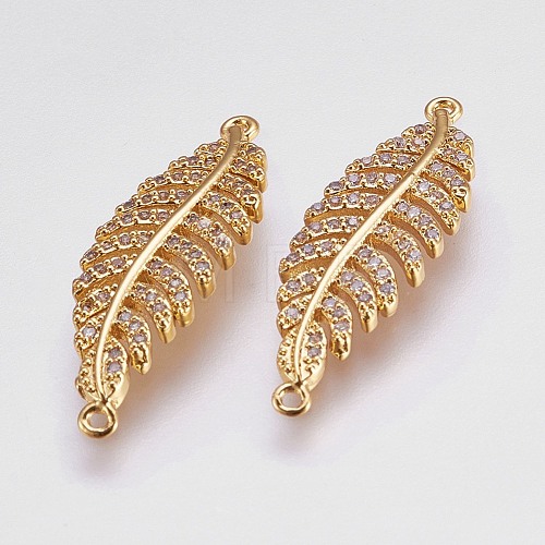 Brass Micro Pave Cubic Zirconia Links ZIRC-E144-03G-1