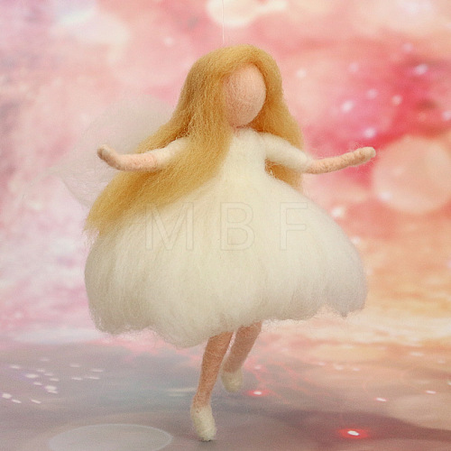 Fairy Wool Felt Needle Felting Kit with Instructions DOLL-PW0004-08-1