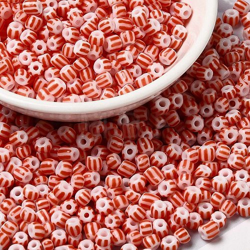 6/0 Opaque Colours Seep Glass Seed Beads X-SEED-F003-04A-14-1