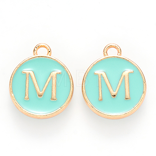 Golden Plated Alloy Enamel Charms ENAM-S118-05M-1