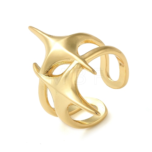 Brass Open Cuff Ring RJEW-Q805-08G-1