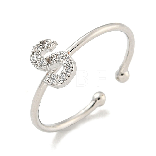 Rack Plating Brass Open Cuff Rings for Women RJEW-F162-02P-S-1