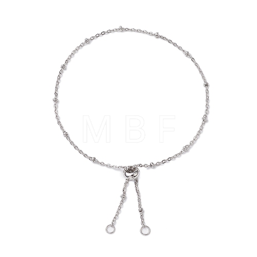 304 Stainless Steel Satellite Chain Slider Bracelet Making AJEW-JB01246-02-1
