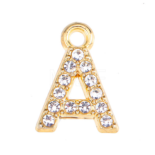 Golden Tone Alloy Rhinestone Pendants PW-WGCC773-01-1