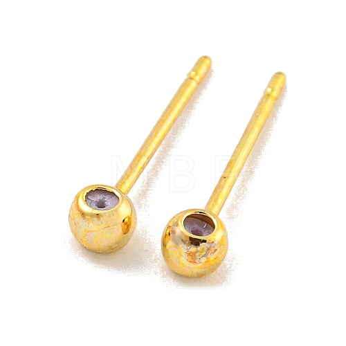 Brass Stud Earring Findings KK-U006-01G-01-1
