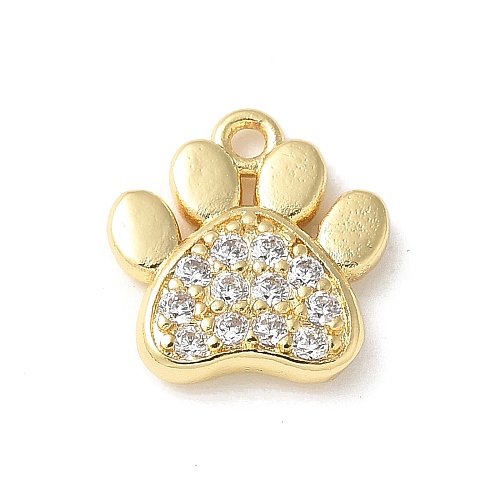 Brass Micro Pave Cubic Zirconia Pendants KK-P290-51G-1