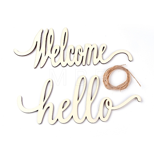 Hello Welcome Pendant Decorations DIY-WH0157-36-1