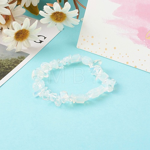 Opalite Chip Bead Stretch Bracelets for Children BJEW-JB06388-05-1