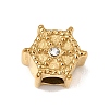 304 Stainless Steel with Crystal Rhinestone European Beads RB-CBAC900-06G-1