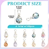 60Pcs 10 Style Glass Teardrop Pendants PALLOY-YW00137-2