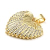 Rack Plating Brass Micro Pave Clear Cubic Zirconia Pendants KK-C047-12G-2