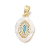 Brass Micro Pave Cubic Zirconia Pendants KK-Q030-03C-G-1