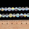 Electroplate Transparent Glass Beads Strands GLAA-H040-01H-4