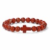 Natural Red Jasper Round Beads Stretch Bracelets YG0612-17-1